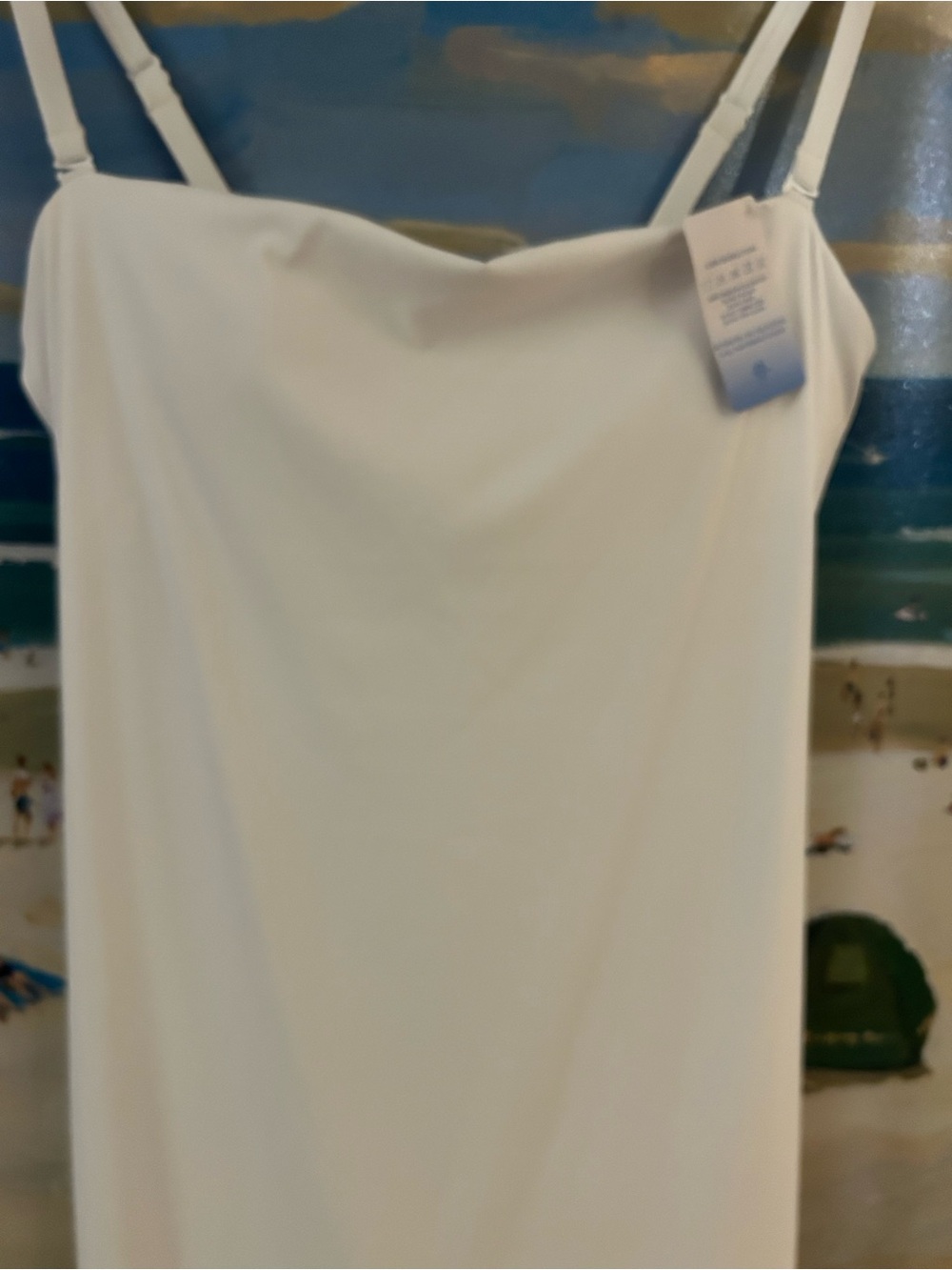 Populist Shapewear Classic White Slip Dress - Minimal Spaghetti Strap - Picture 2 of 7